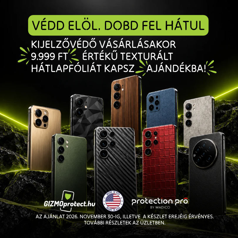 9.999 Ft értékű ajándék hátlapvédő ProtectionPro kijelzőfólia mellé